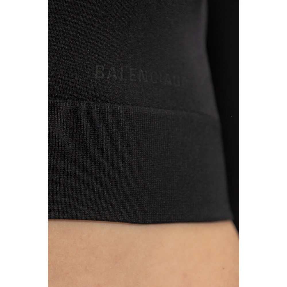 Balenciaga Cropped Turtleneck Top Black Dames