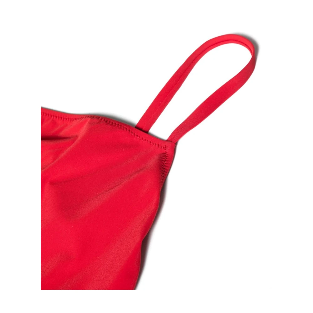Lido Geometrische Rode Badpak Vierkante Halslijn Red Dames
