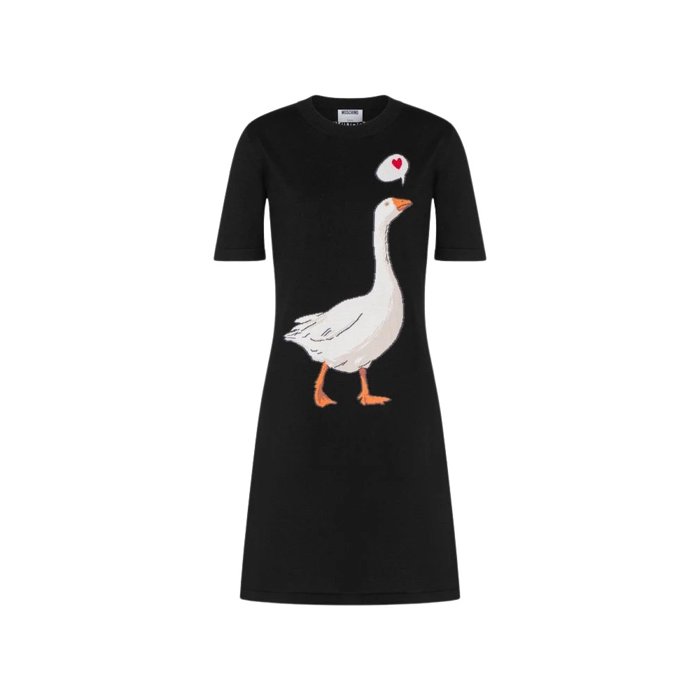 Moschino Women's Black Goose Cotton Knit Dress