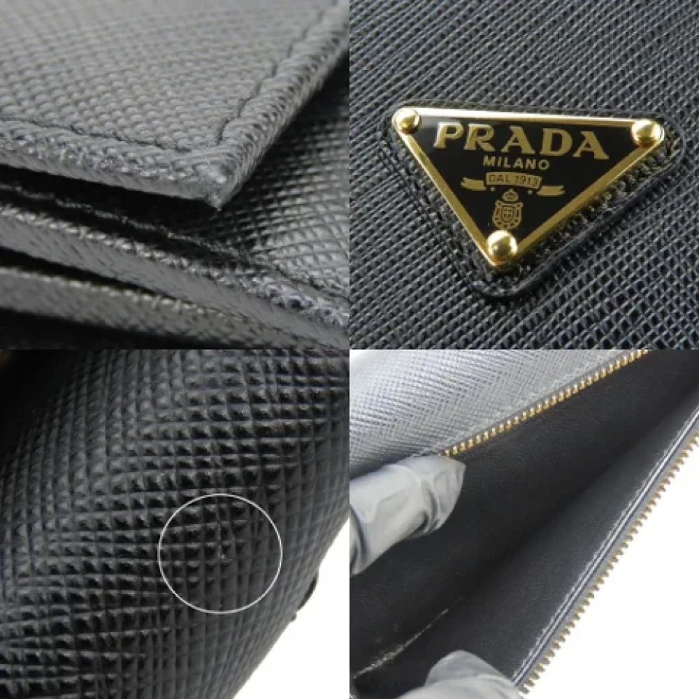 Prada Vintage Pre-owned Leather wallets Black Dames