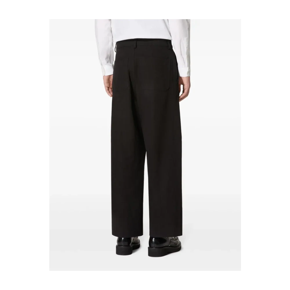 Valentino Garavani Zwarte Katoenen Broek Regular Fit Black Heren