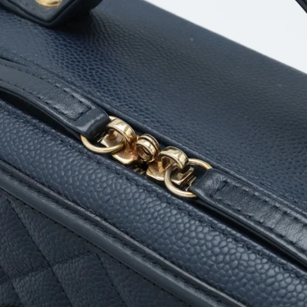 Chanel Vintage Pre-owned Leather handbags Blue Dames