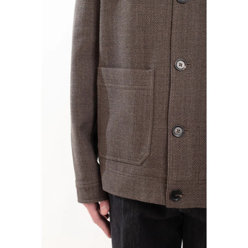 Circolo 1901 Herringbone Wool Work Jacket Gray Heren