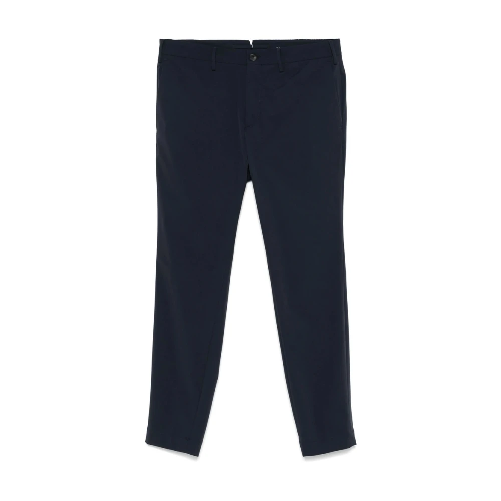 Incotex Navy Blue Front Button Broek Blue Heren