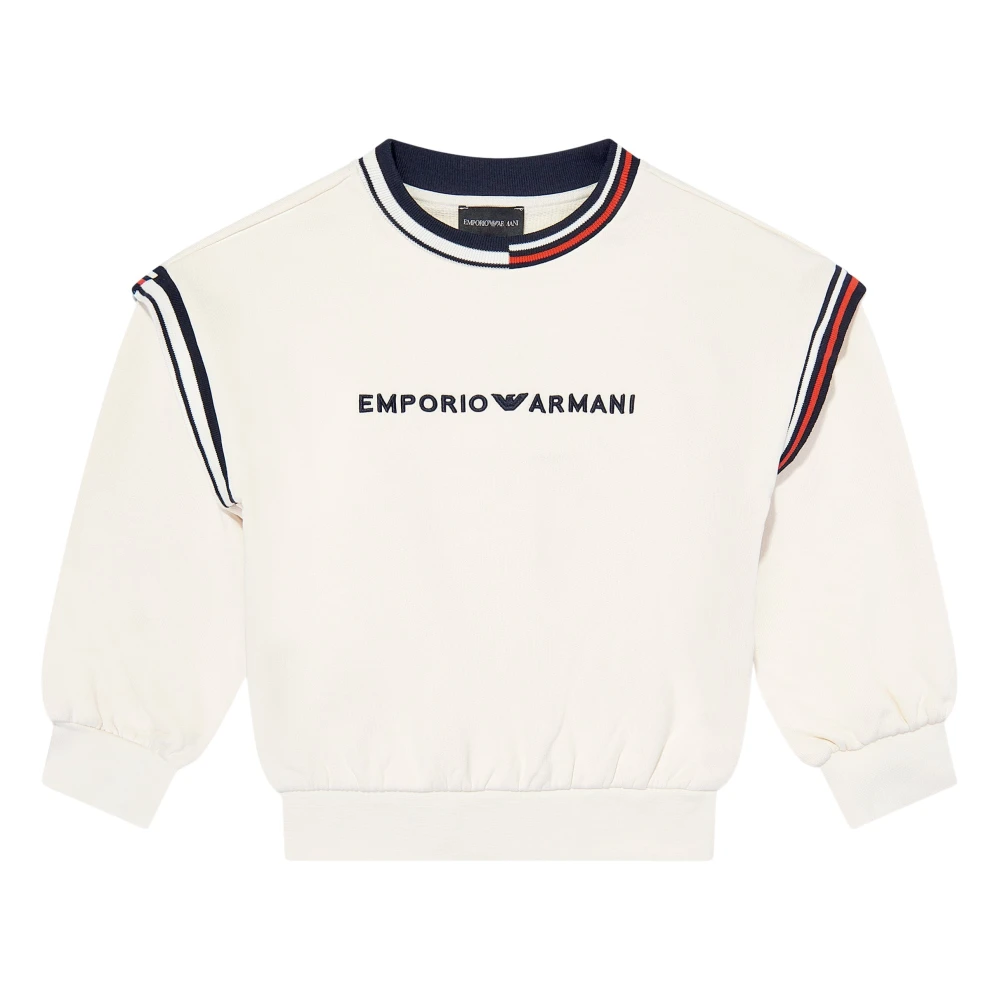 Emporio Armani Unisex Kids Beige Luxurious Ivory Logo Sweatshirt - Kids Sweatshirts - 14 Y - Kids