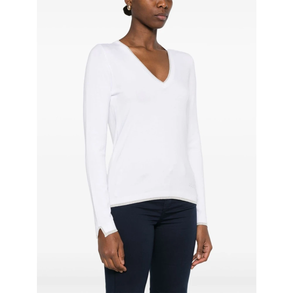 Liu Jo Witte Sweater met Ribboorden White Dames