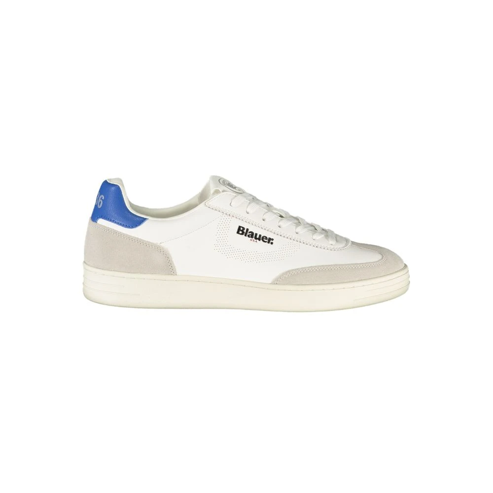Blauer Men's White Sneakers,, Leather Sneaker Size 7 Uk