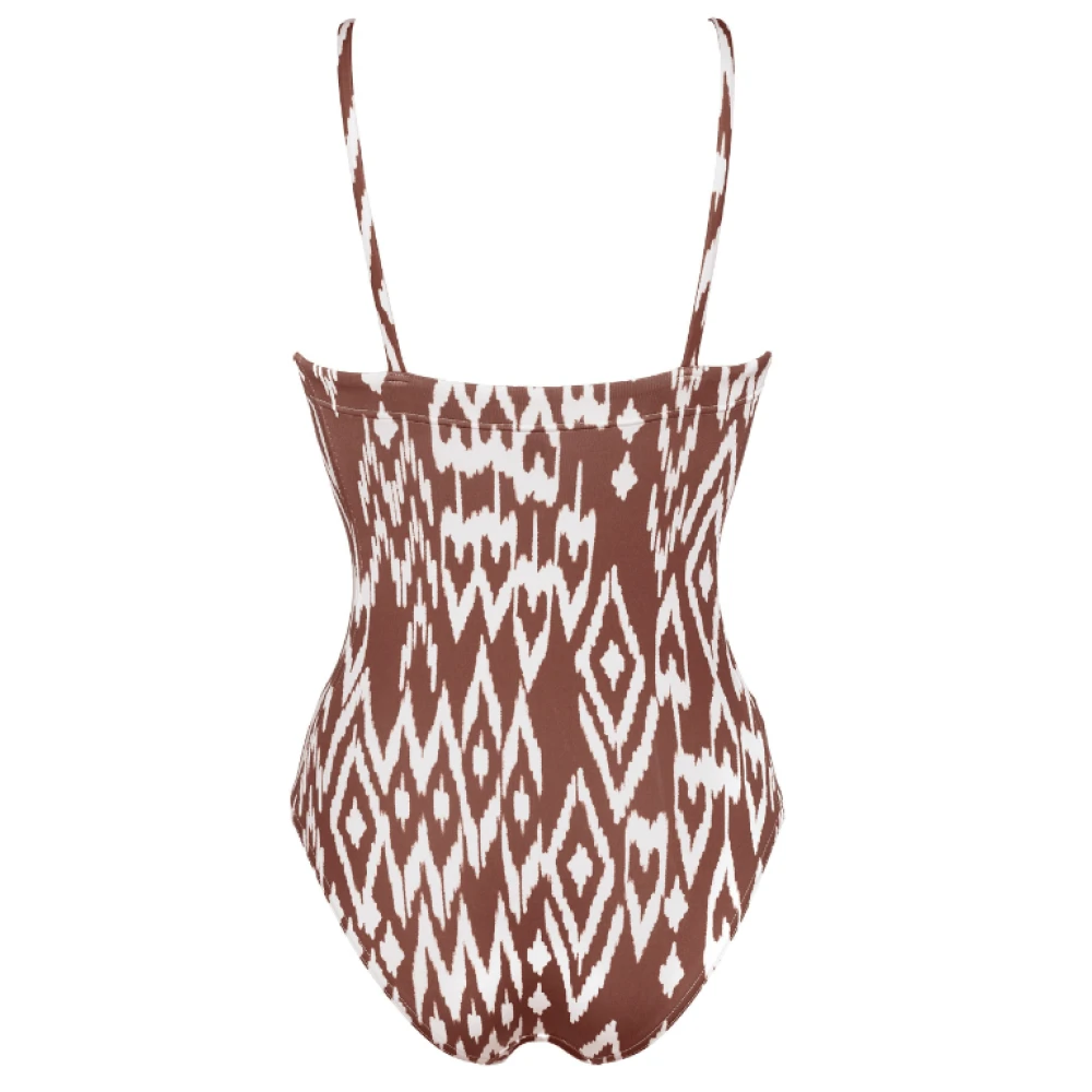 Eres Geometrisch Print Badpak Brown Dames