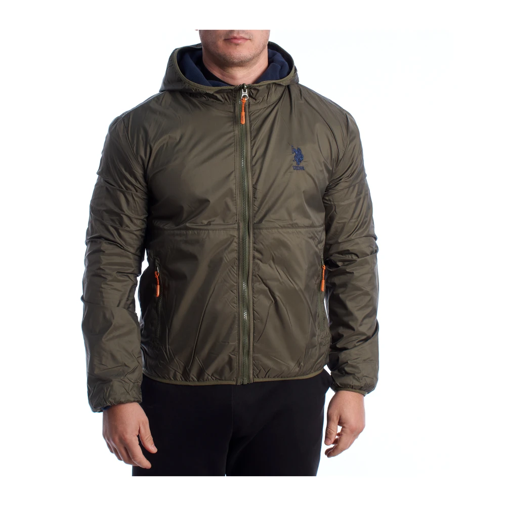 U.s. Polo Assn. Men's Green Light Jackets, Xl, Reversible Fleece And Windproof Jacket
