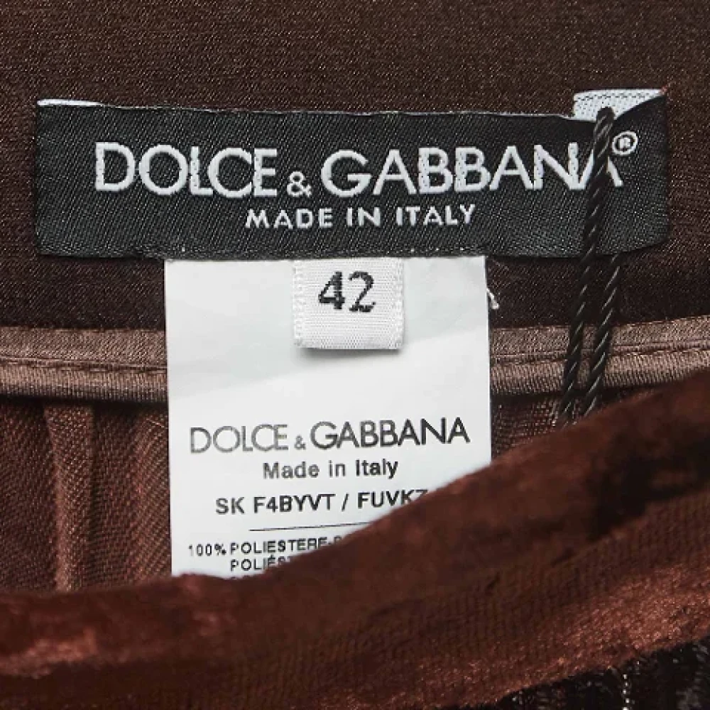 Dolce & Gabbana Pre-owned Velvet bottoms Brown Dames