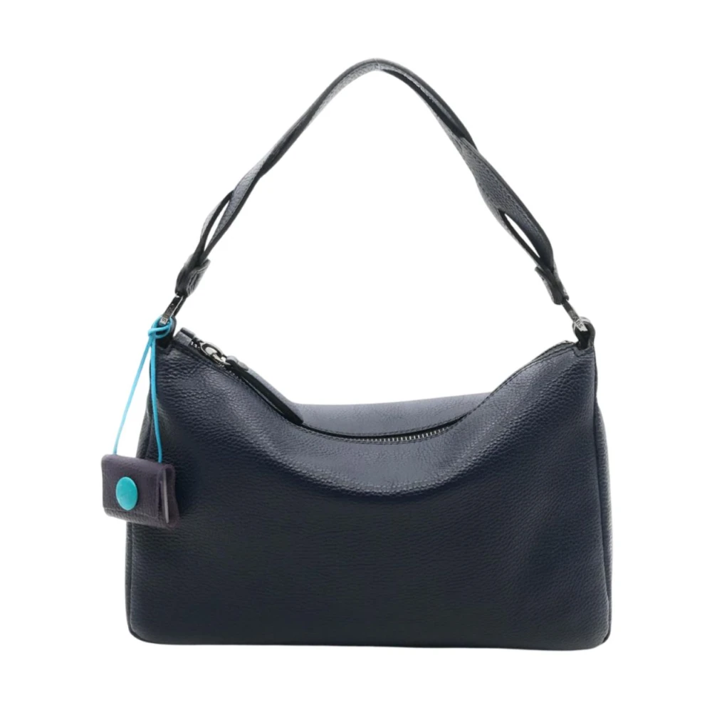 Gabs Leren schoudertas met ritssluiting Blue Dames