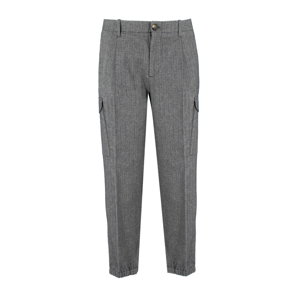 BRUNELLO CUCINELLI Dynamische katoenen cargobroek Gray Heren