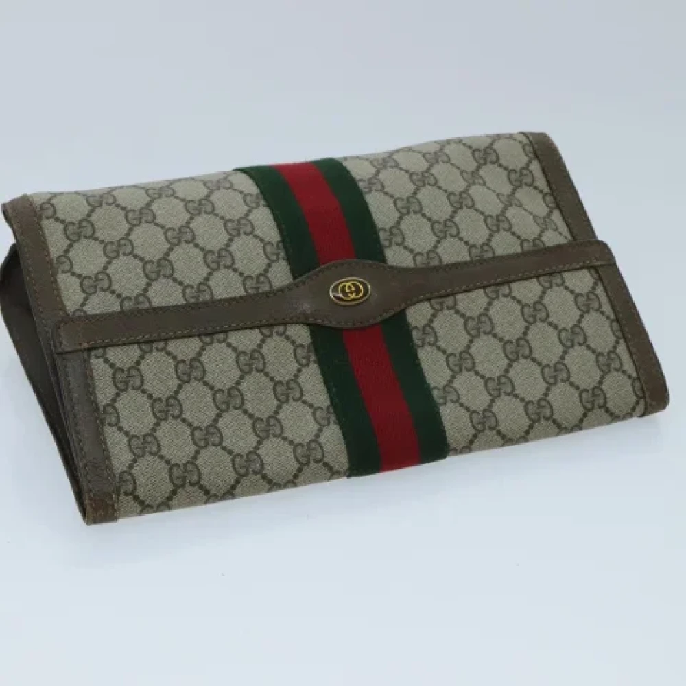 Gucci Vintage Pre-owned Leather clutches Brown Dames