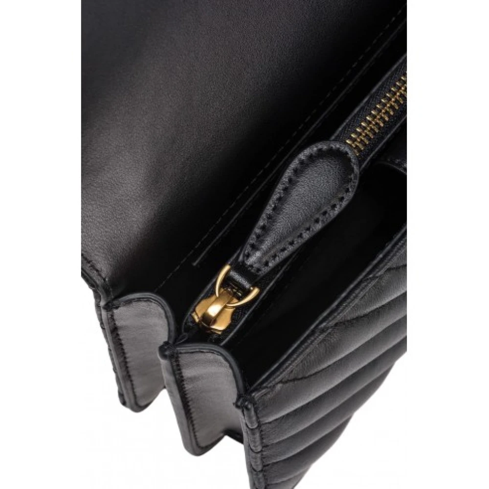 pinko Gewatteerde Chevron Mini Love Tas Black Dames