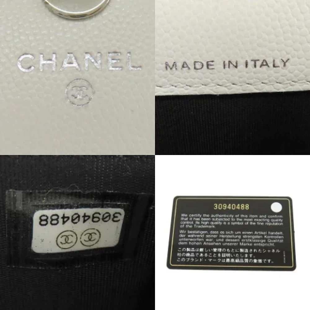 Chanel Vintage Pre-owned Leather crossbody-bags White Dames