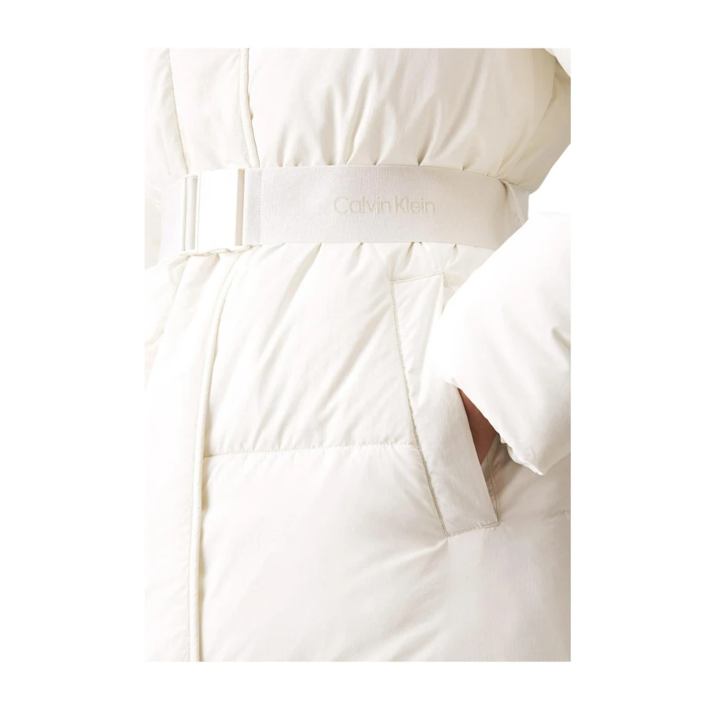 Calvin Klein Riem Logo Jas White Dames