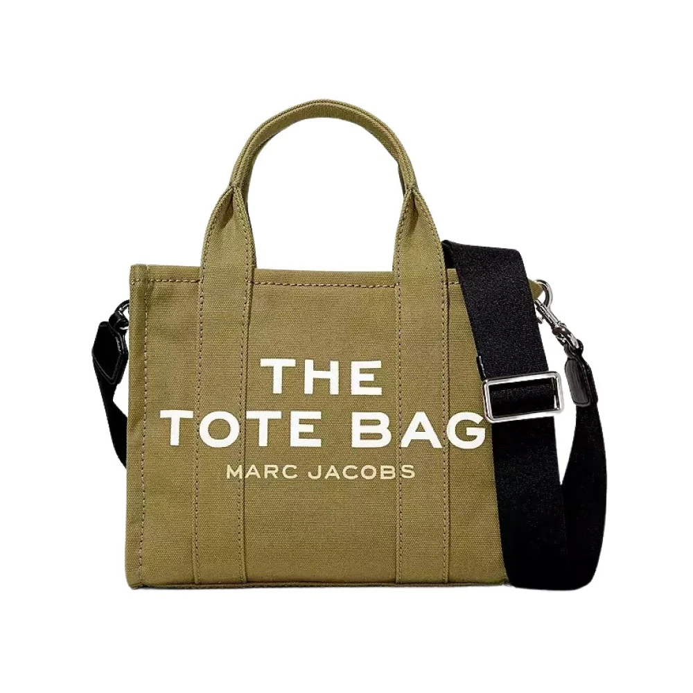 Marc Jacobs Handbags,Svart Borsa 001 - Stilfull Modell,Mini Tote Väska,Svart Mini Traveler Toteväska,Mini Bomull Toteväska Green,Black,Beige, Dam