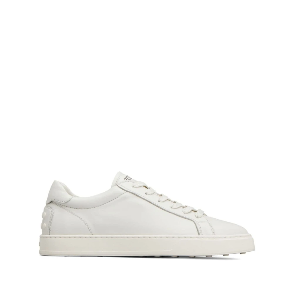 Tod’s Witte Leren Sneakers met Stud Detail Heren Schoenen