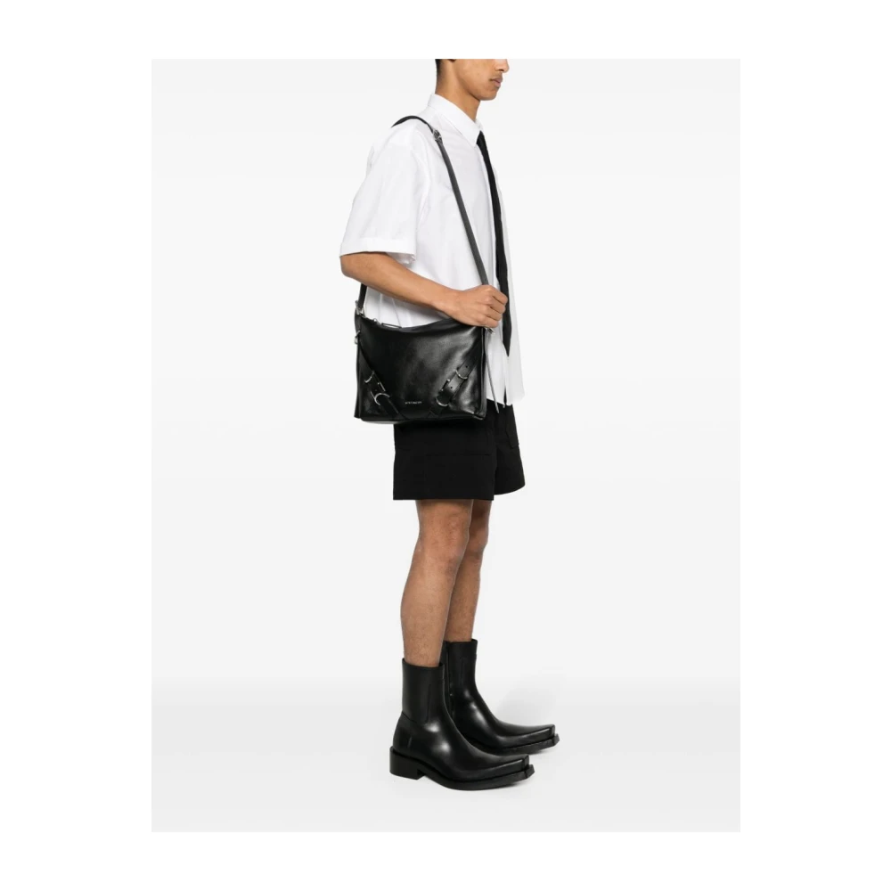 Givenchy Leren Schoudertas met Gespdetail Black Heren