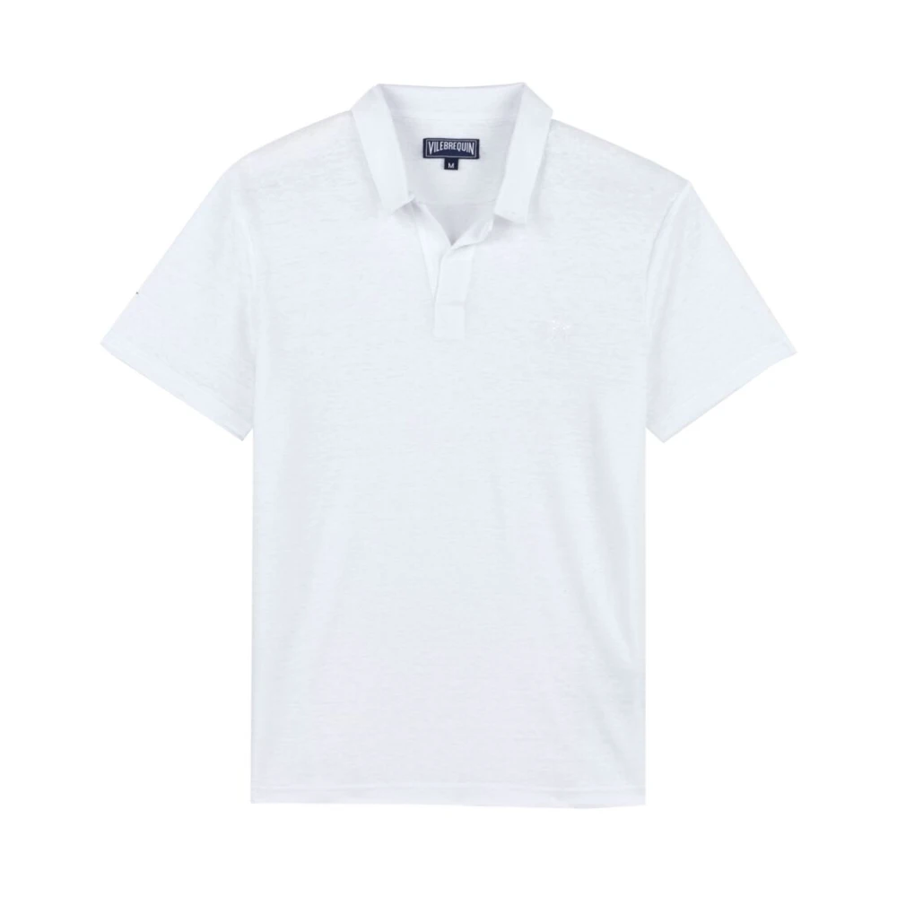 Vilebrequin Heren Linnen Jersey Polo Shirt White Heren