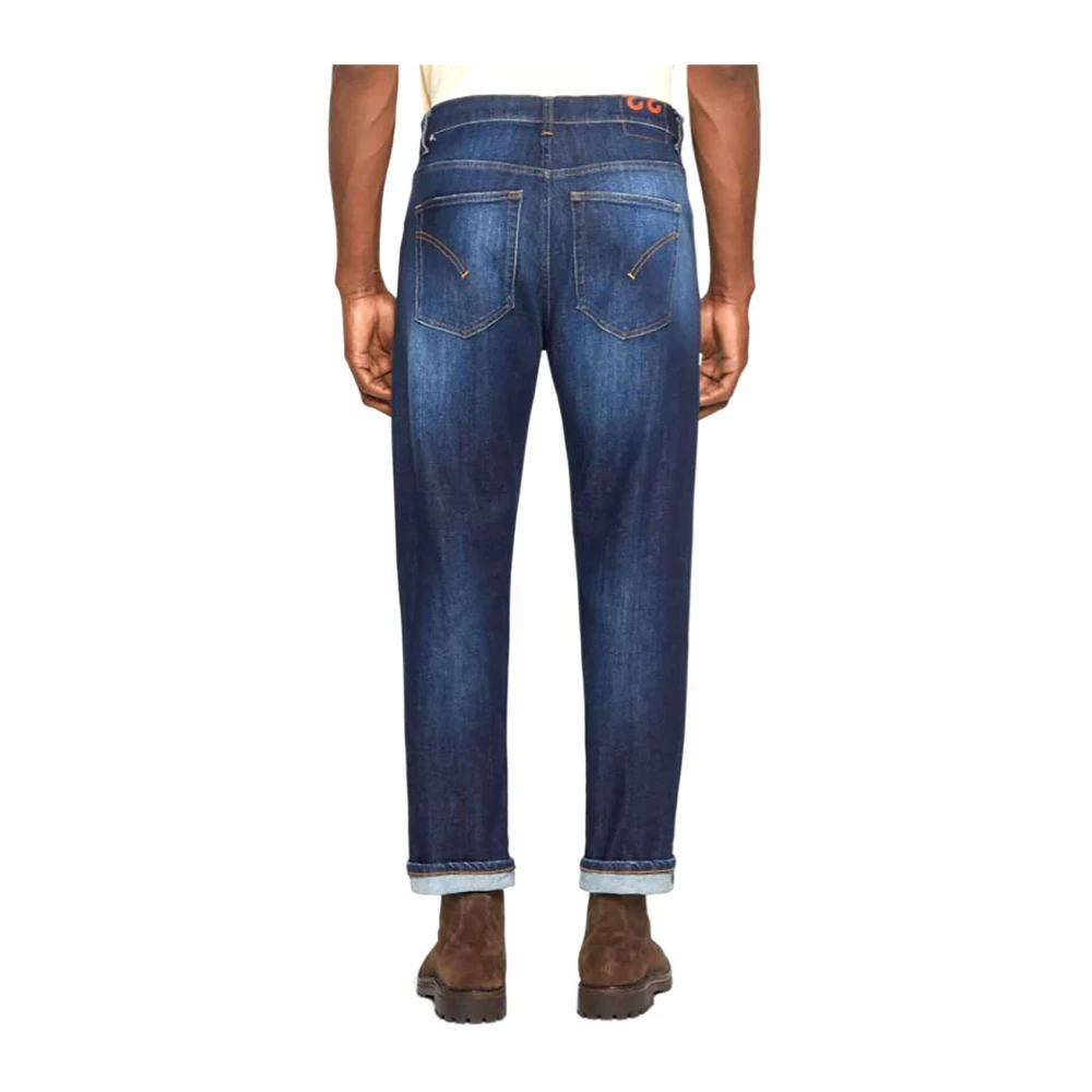 Dondup Losse Pasvorm Blauwe Stretch Denim Jeans Blue Heren