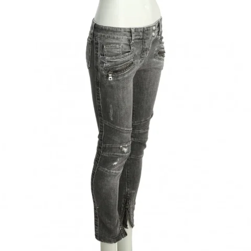 Balmain Pre-owned Fabric jeans Gray Dames