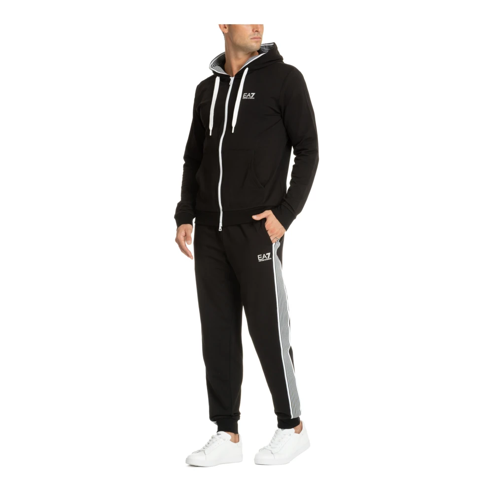 Emporio Armani EA7 Effen Tracksuit met Capuchon en Logo Black Heren