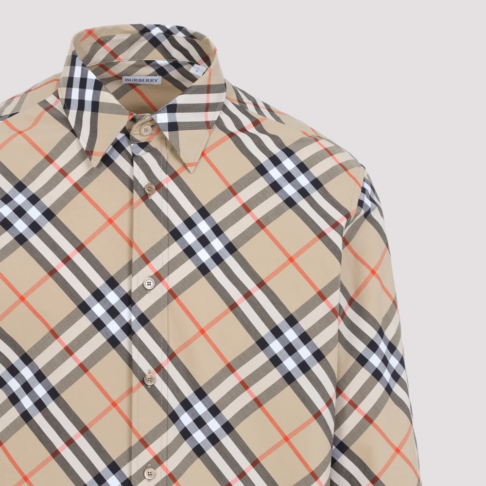 Burberry Sand Check Checkshirt Beige Heren