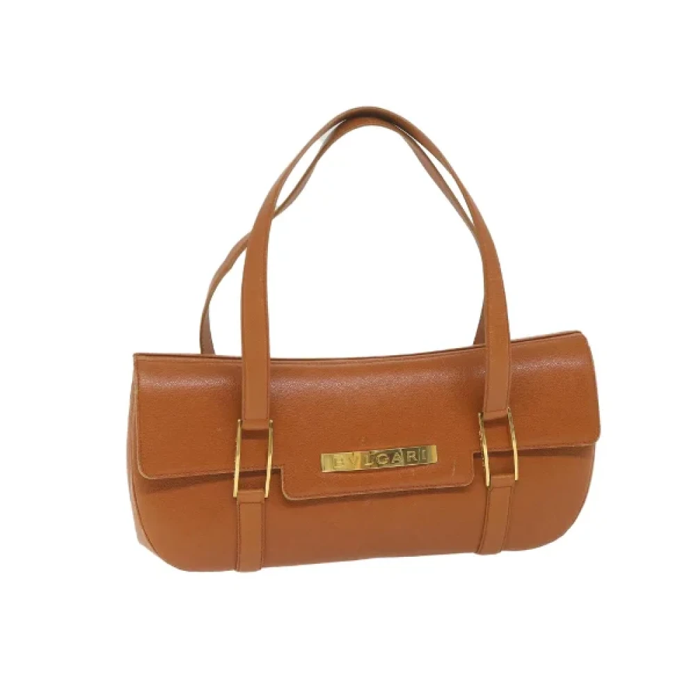 Bvlgari Vintage Pre-owned Leather handbags Brown Dames