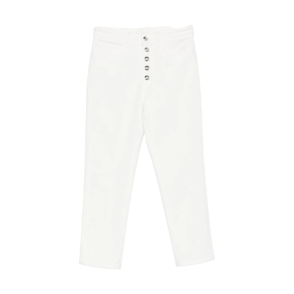 Dondup Women's White Cropped Jeans, W25, Koons Jeans
