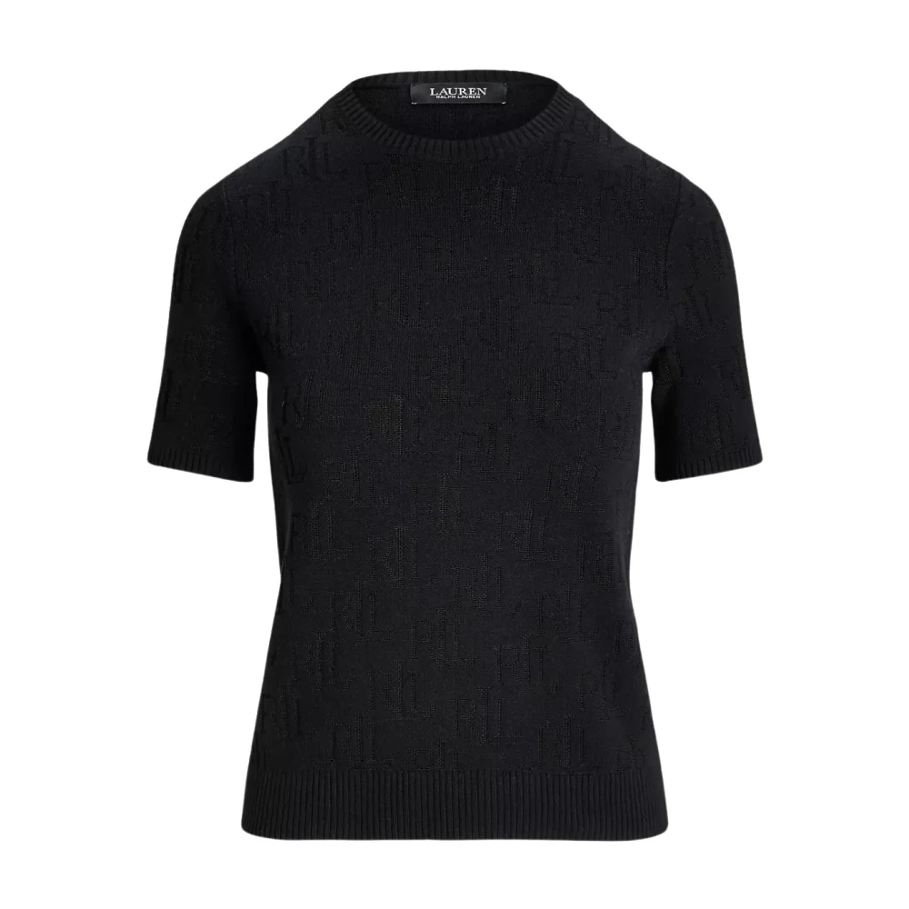 Ralph Lauren Trui met korte mouwen en monogram Black Dames