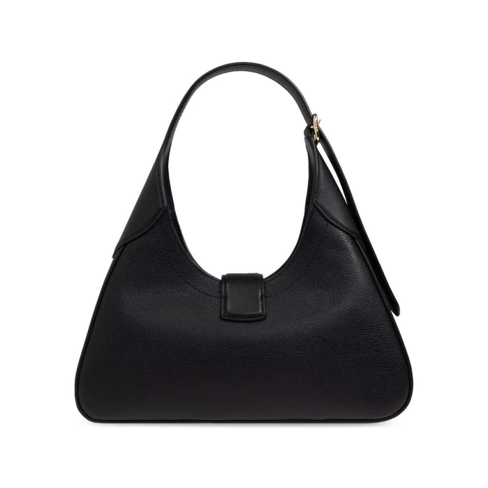 Kate Spade Zwarte Leren Schoudertas met Logo Black Dames