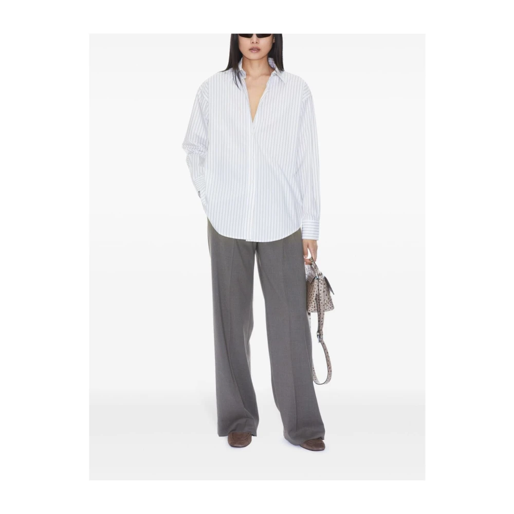 Filippa K Verticaal Gestreept Katoenen Overhemd White Dames