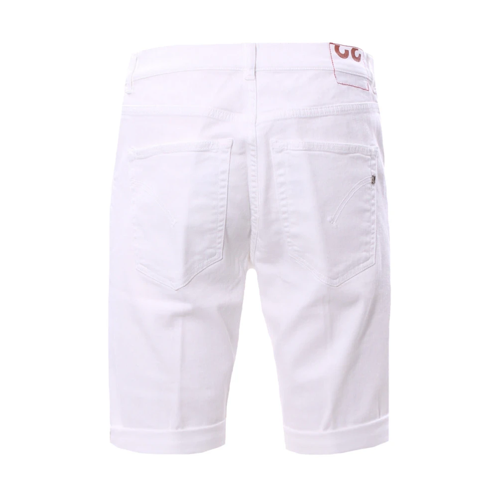 Dondup Witte Bermuda Shorts met Metalen Logo White Heren