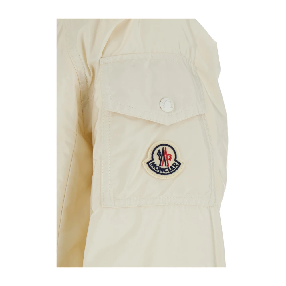Moncler Witte donsjas met logopatch White Dames