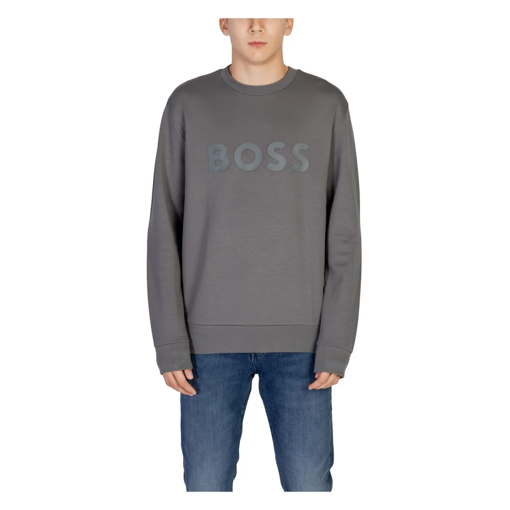 Hugo Boss Heren Sweatshirt Herfst Winter Collectie Katoenmix Gray Heren