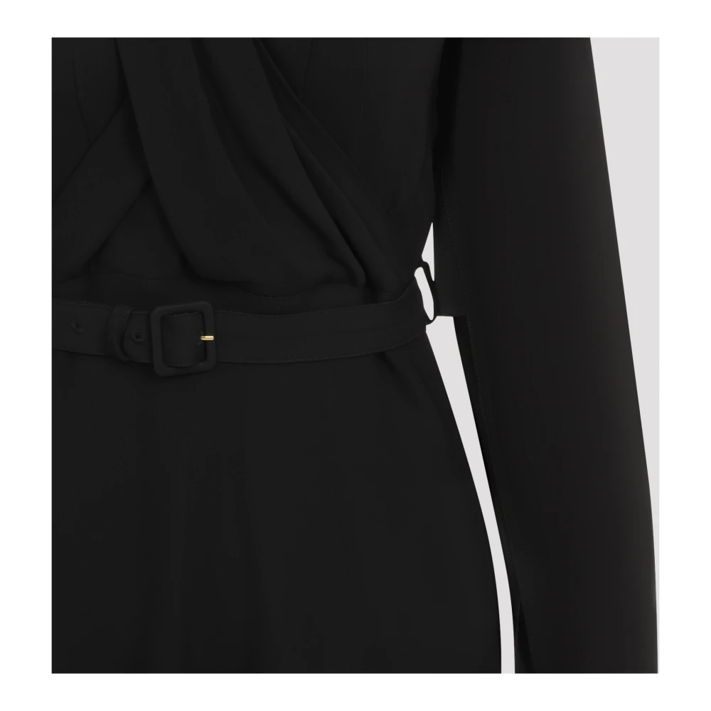 Patou Zwarte Gedrapeerde Maxi Day Jurk Black Dames