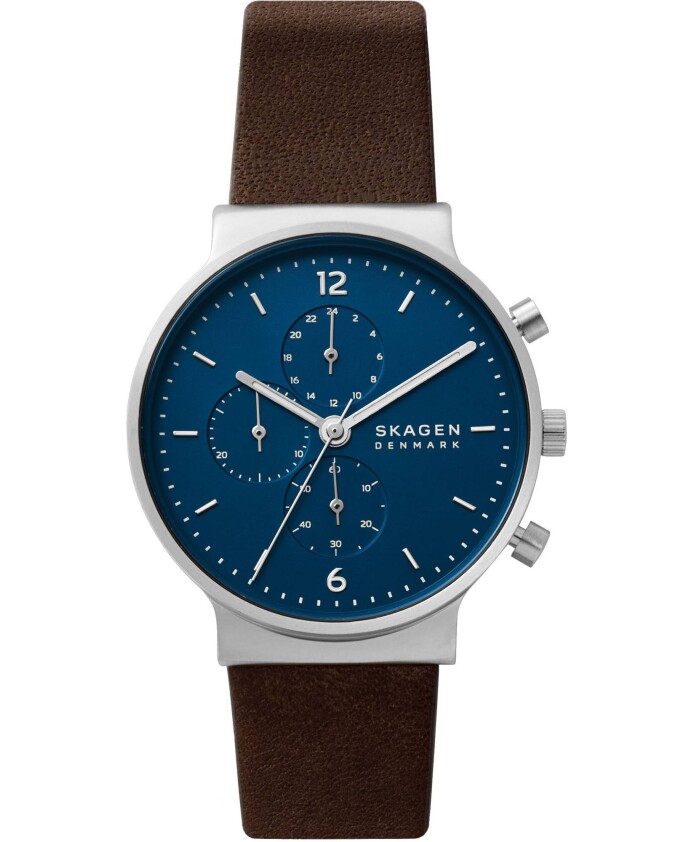 montre-en-cuir-ancher-cadran-bleu