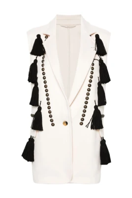 Ull-Cashmere Blazer med Tofsdetalj