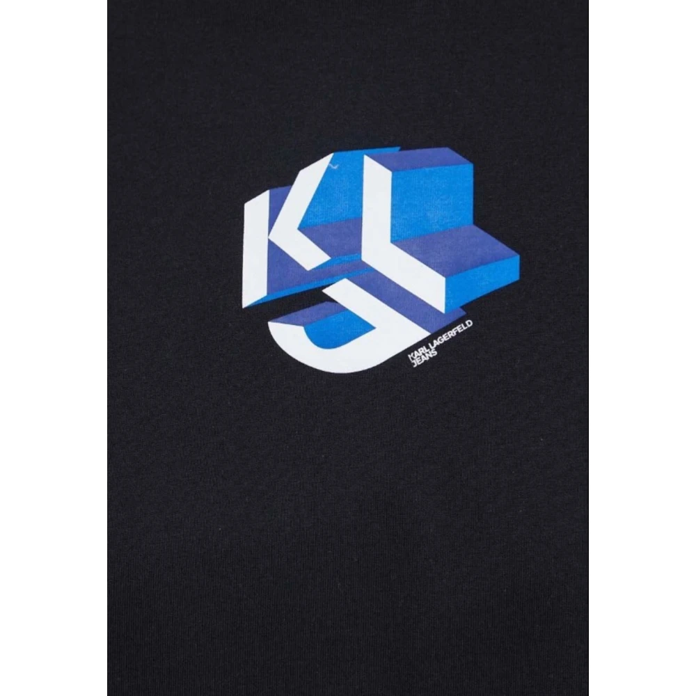 Karl Lagerfeld Dames Logo Tee Regular Fit Black Dames