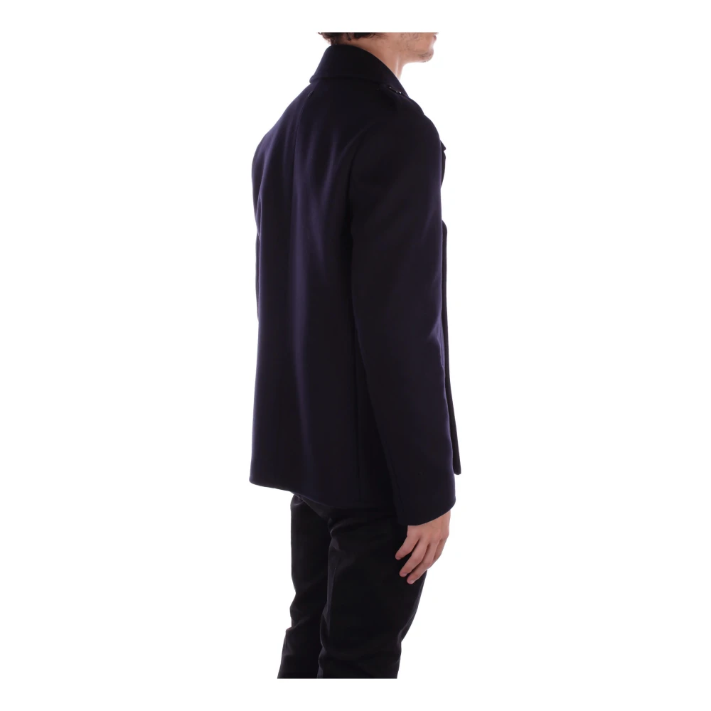 Dondup Blauwe Wol Kasjmier Jas Blue Heren