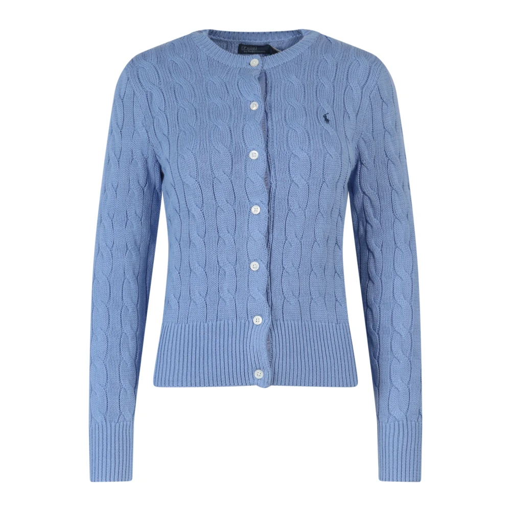 Polo Ralph Lauren Geborduurde Katoenen Cardigan Blue Dames