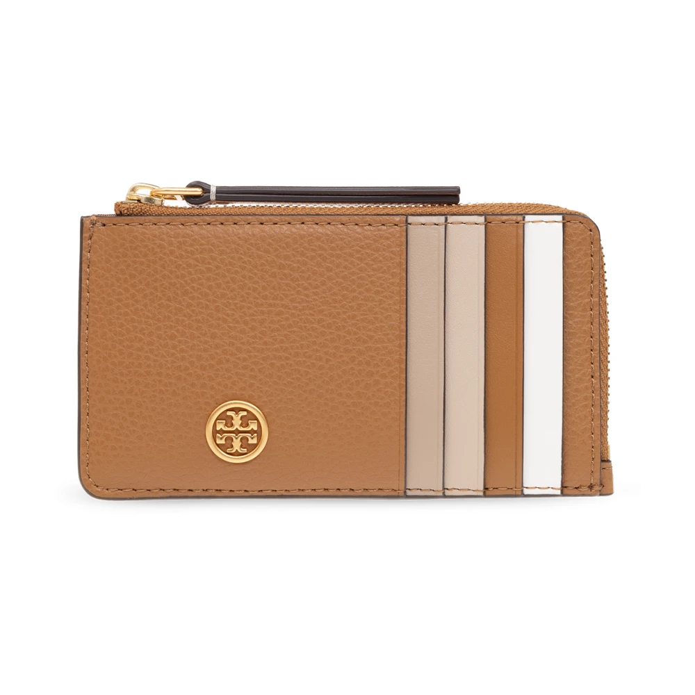 TORY BURCH Robinson Pebbled Kaarthouder Beige Dames