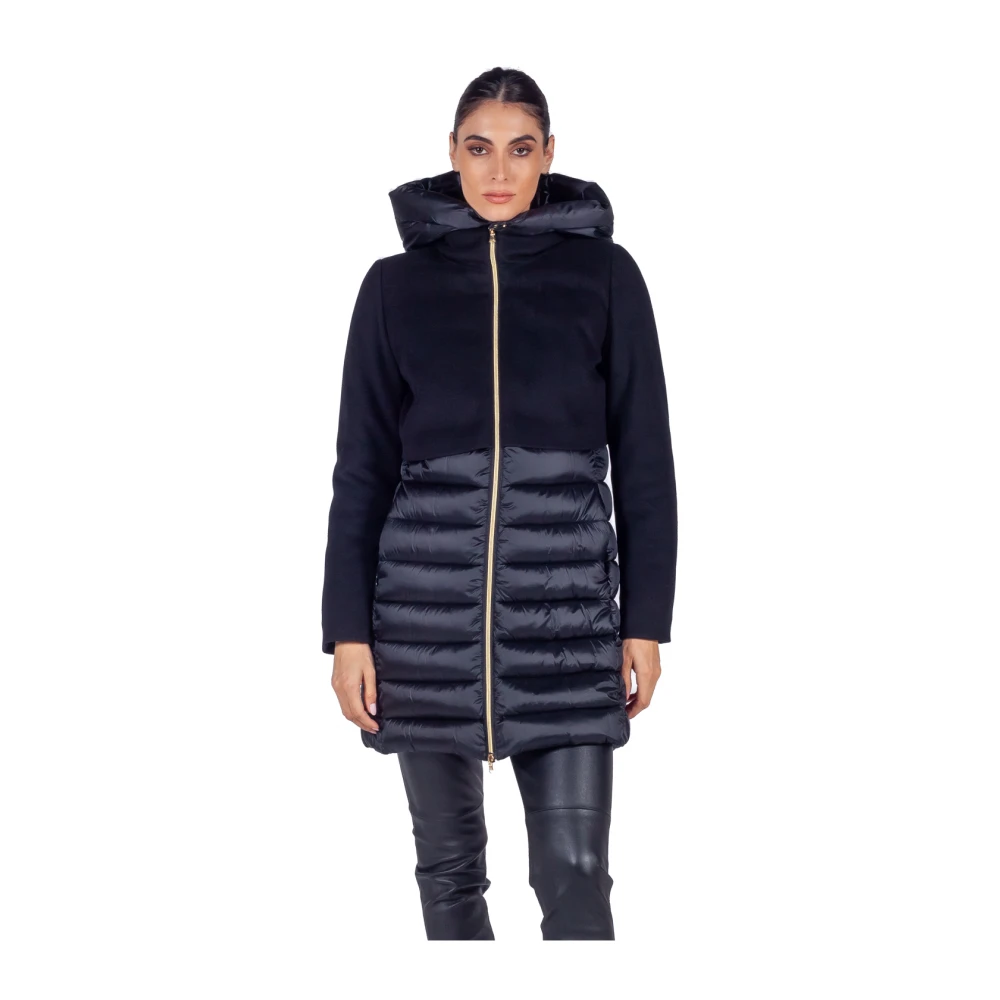 Emme DI Marella Zwarte Dubbellaagse Gewatteerde Pufferjas Black Dames