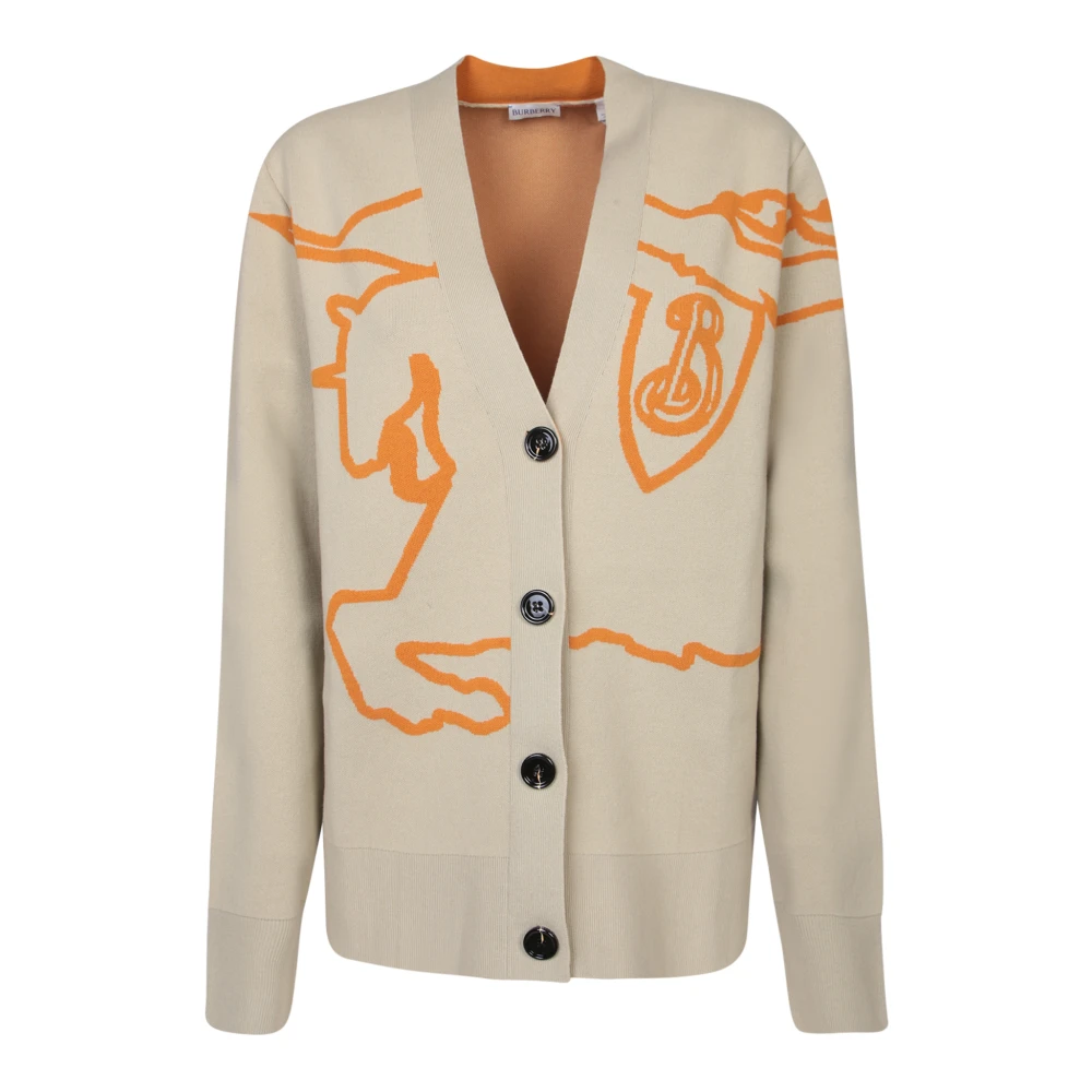 Burberry Beige Cardigan Sweater Aw24 Beige Dames