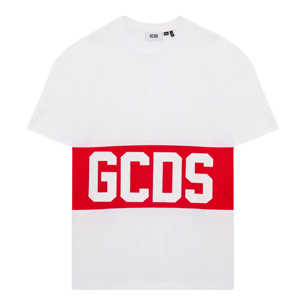 Gcds White T-Shirts, Male, L, Logo T-Shirt