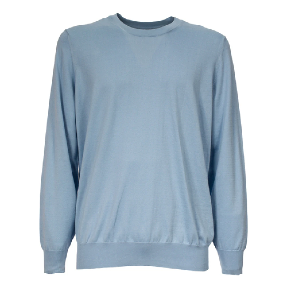 BRUNELLO CUCINELLI Katoenen Crewneck Sweater Blue Heren