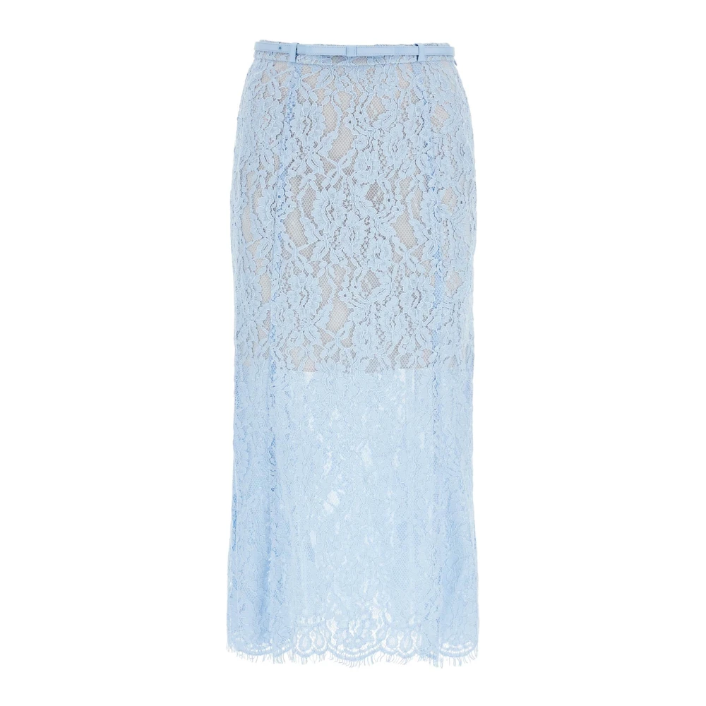 Self Portrait Gebloemde kanten midi-rok met pailletten Blue Dames