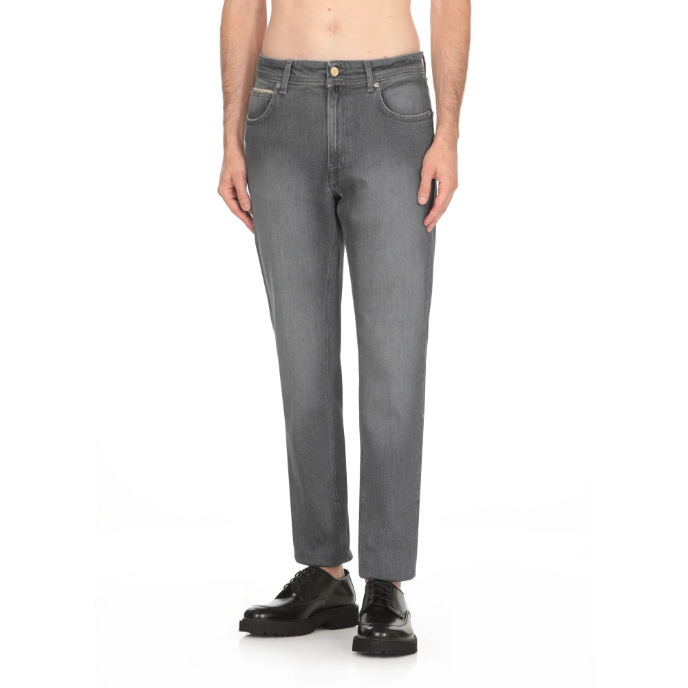 Briglia Grijze Katoenen Jeans met Riemlussen Gray Heren