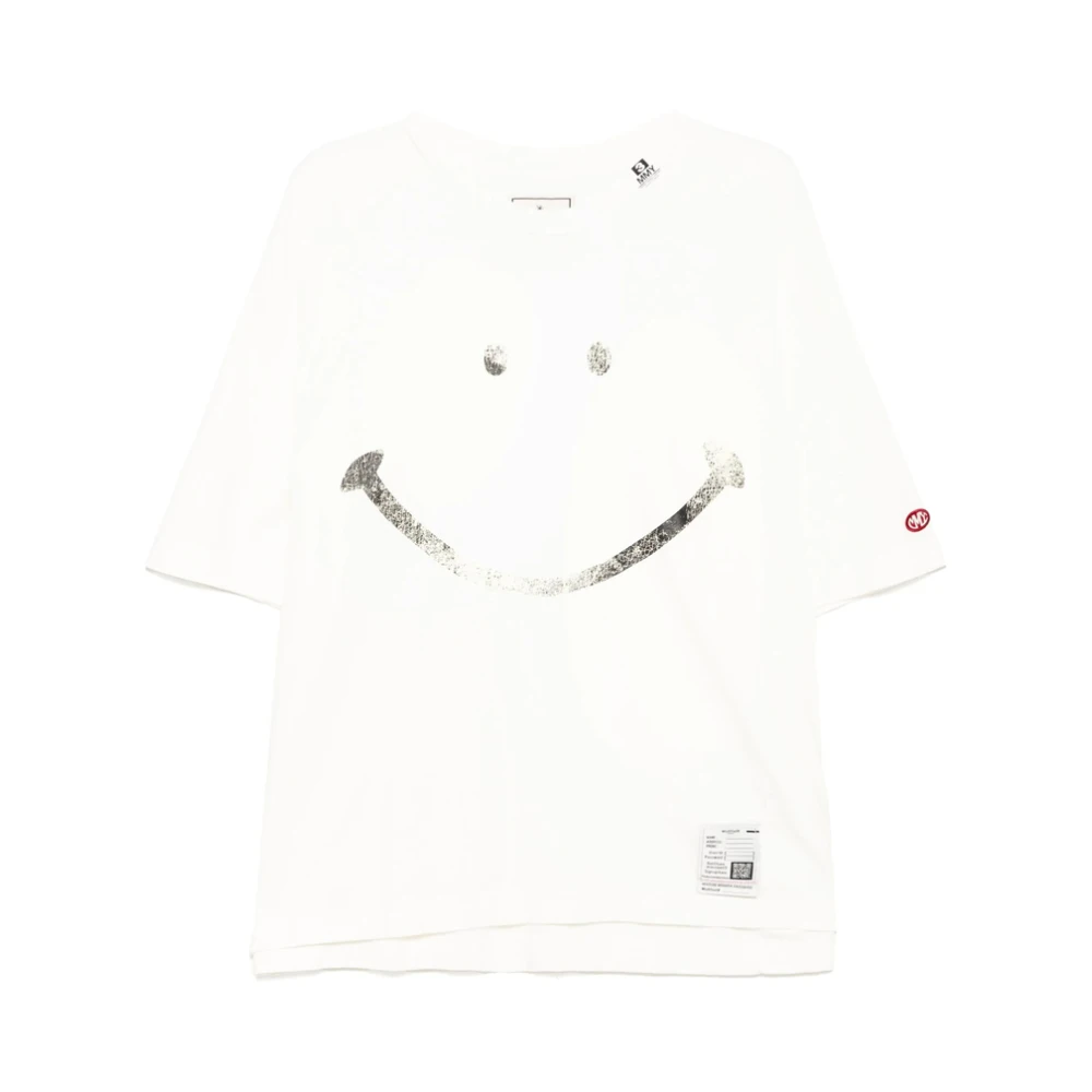 Mihara Yasuhiro Witte Katoenen Vervaagd Effect T-shirt White Heren